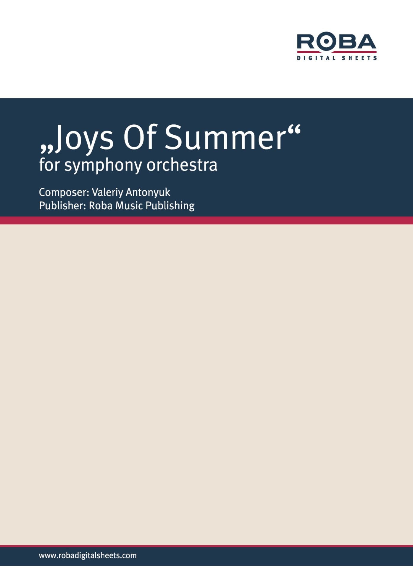 "Joys Of Summer" for symphony orchestra: Sheet Music