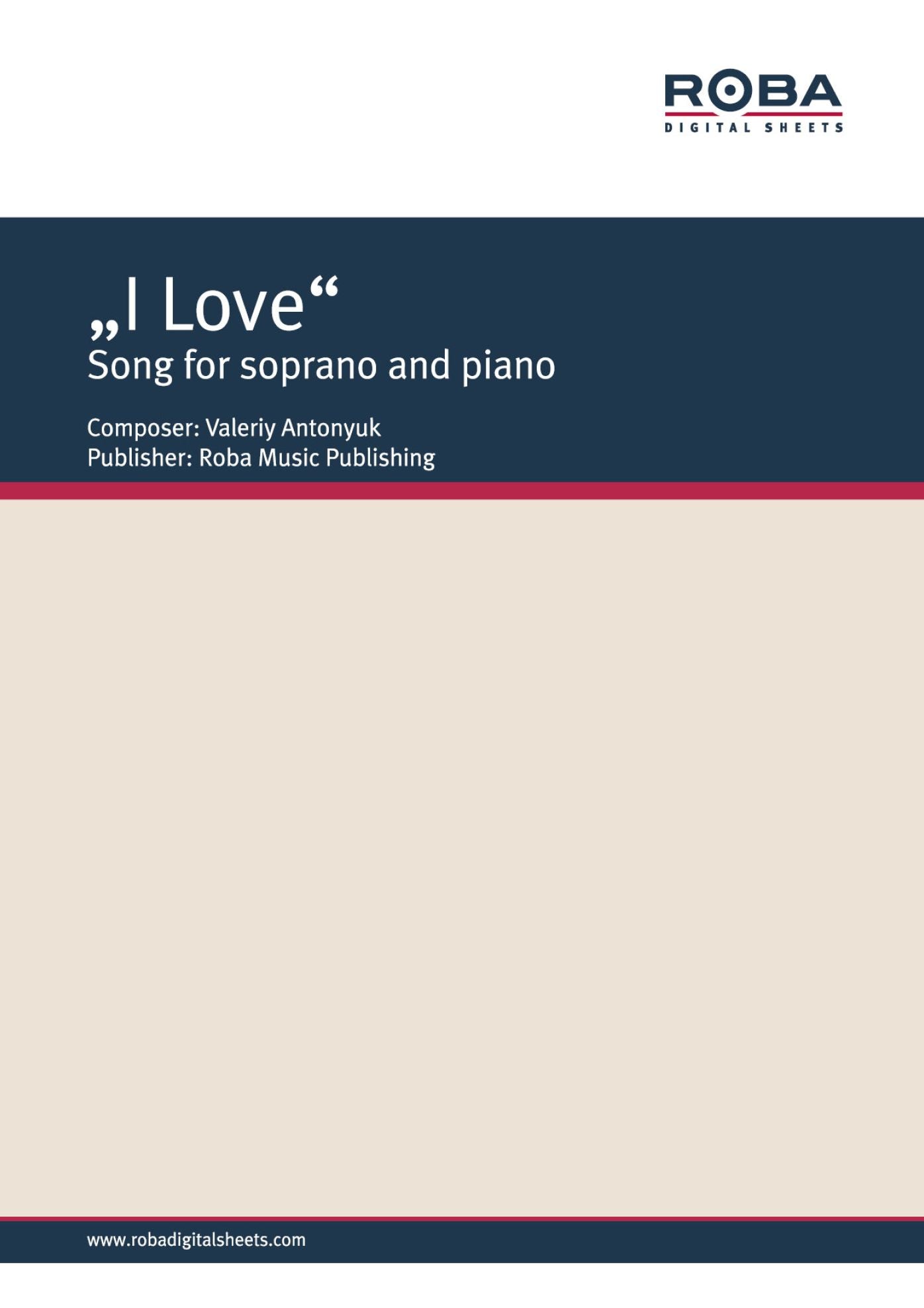 "I Love" song for soprano and piano on the lyrics by I. Annenskii: Sheet Music