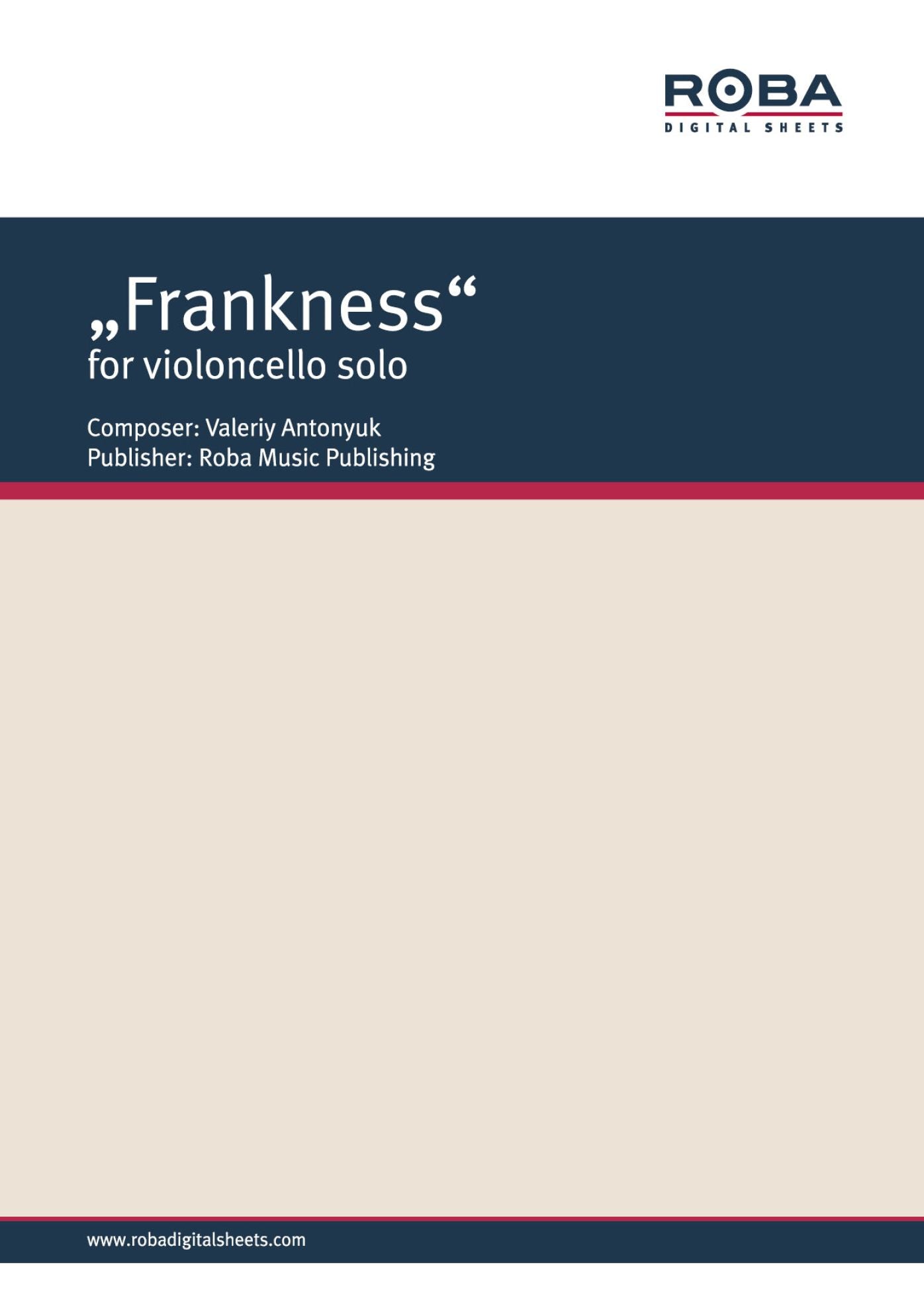 "Frankness" for violoncello solo: Sheet Music