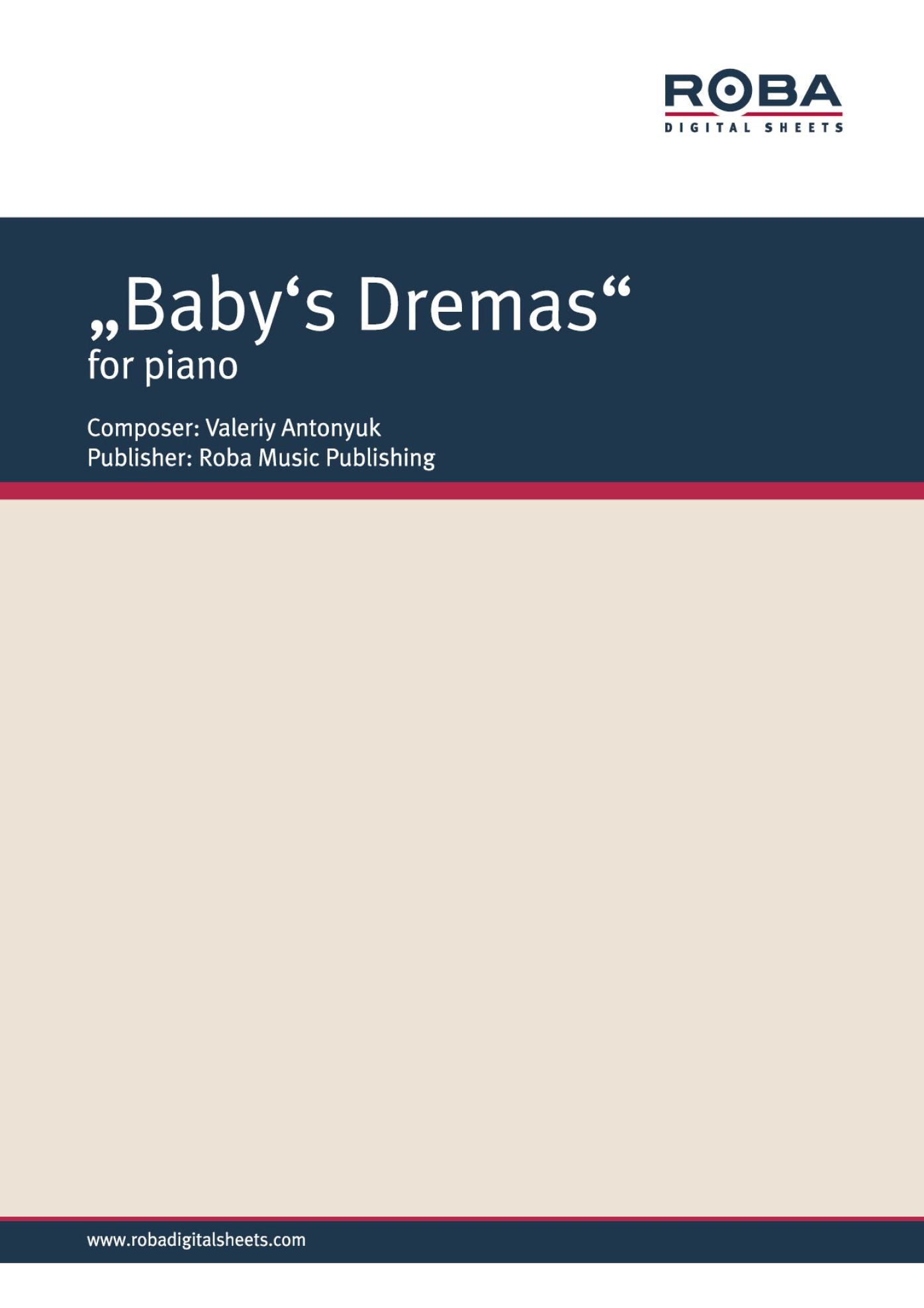 "Baby's Dremas" for piano: Sheet Music