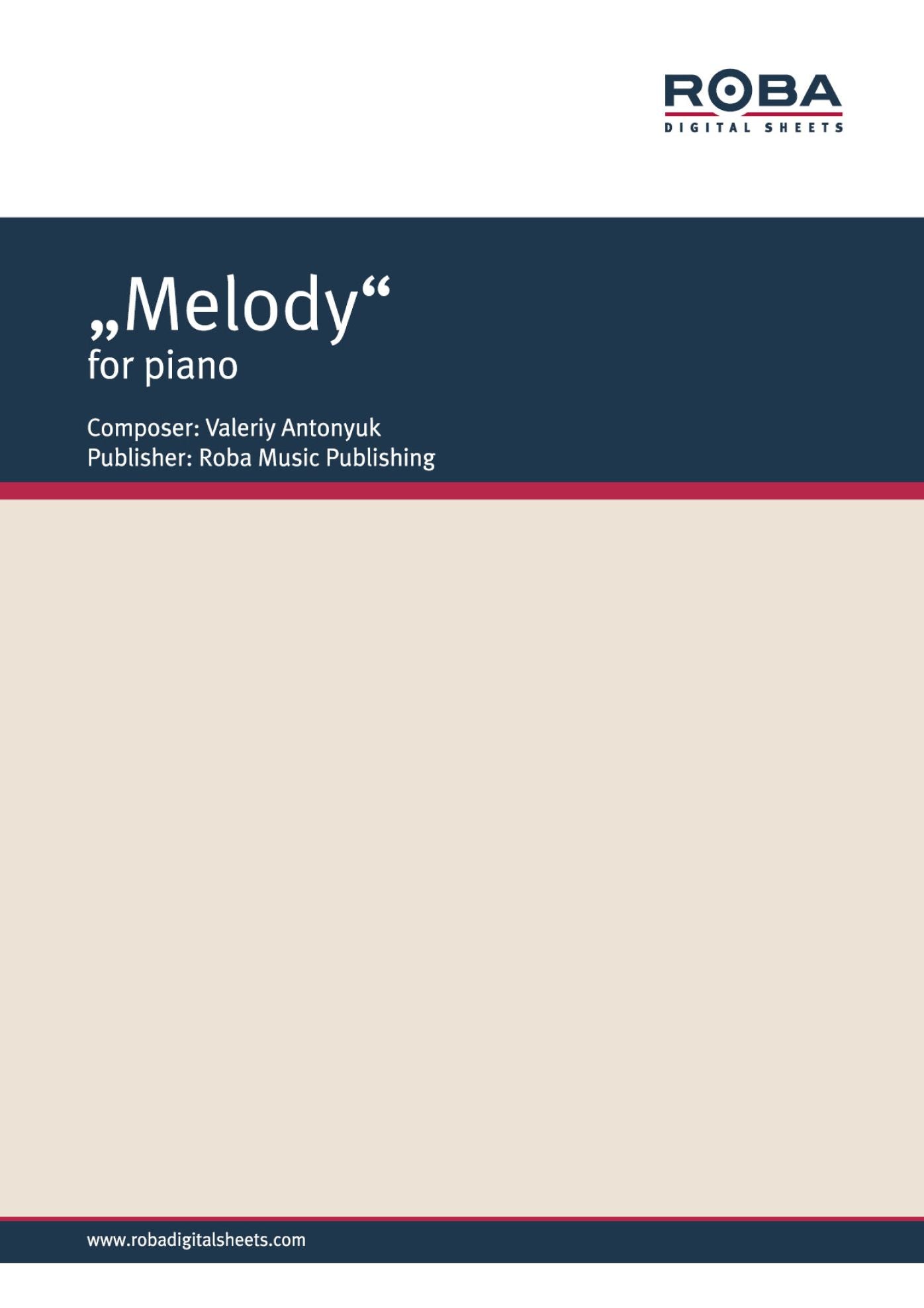 "Melody" for piano: Sheet Music
