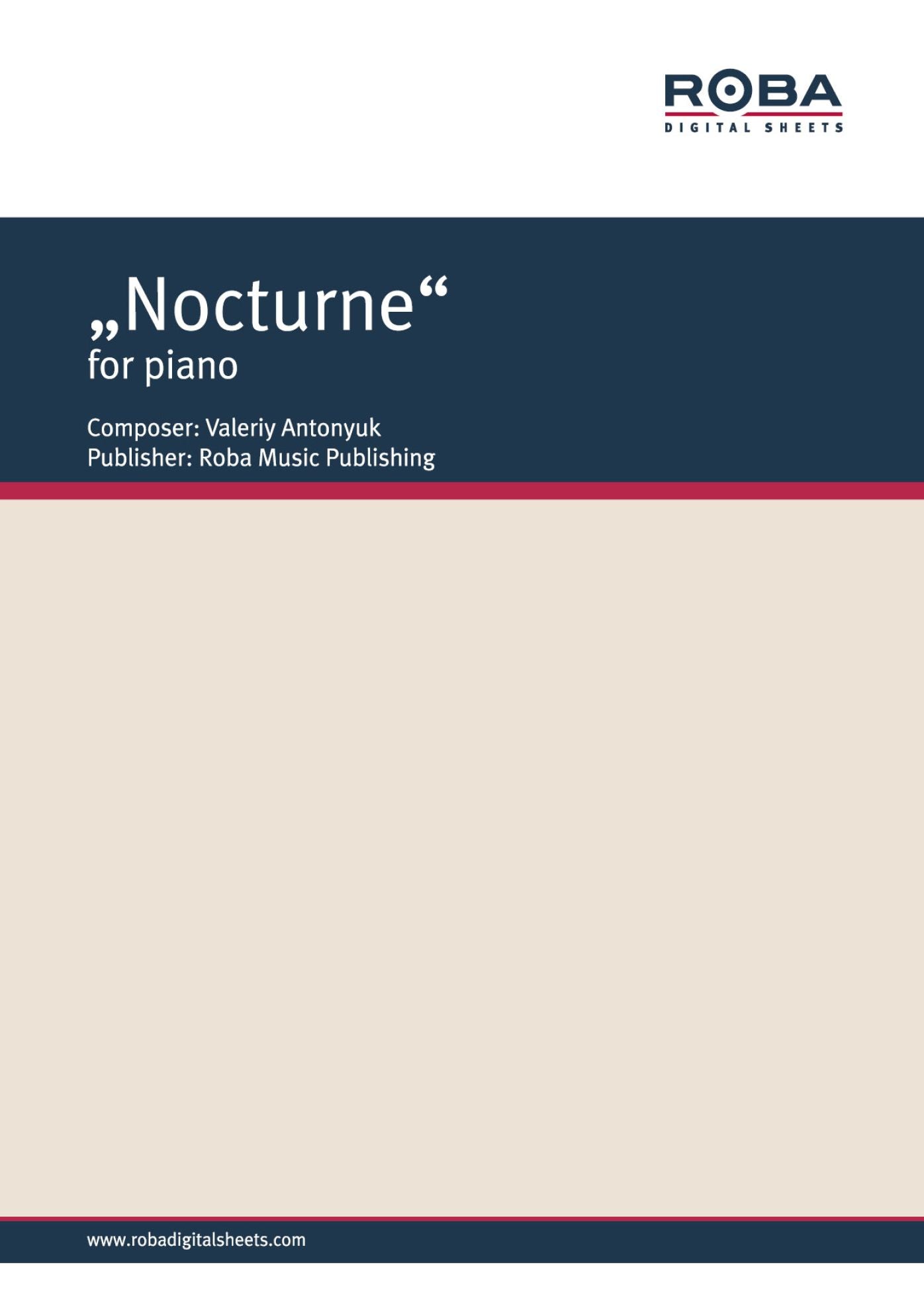 "Nocturne" for piano: Sheet Music