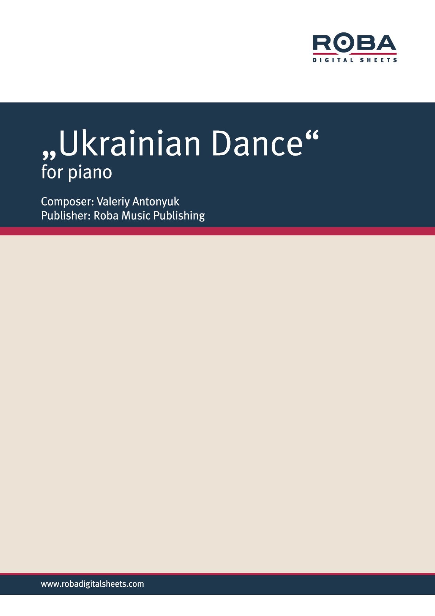 "Ukrainian Dance" for piano: Sheet Music