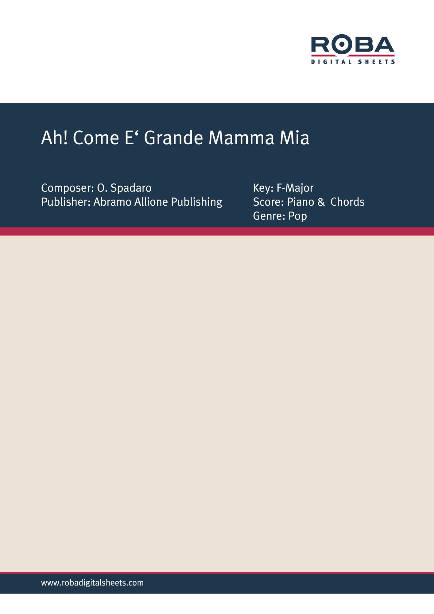 Ah! Come E' Grande Mamma Mia: Single Songbook