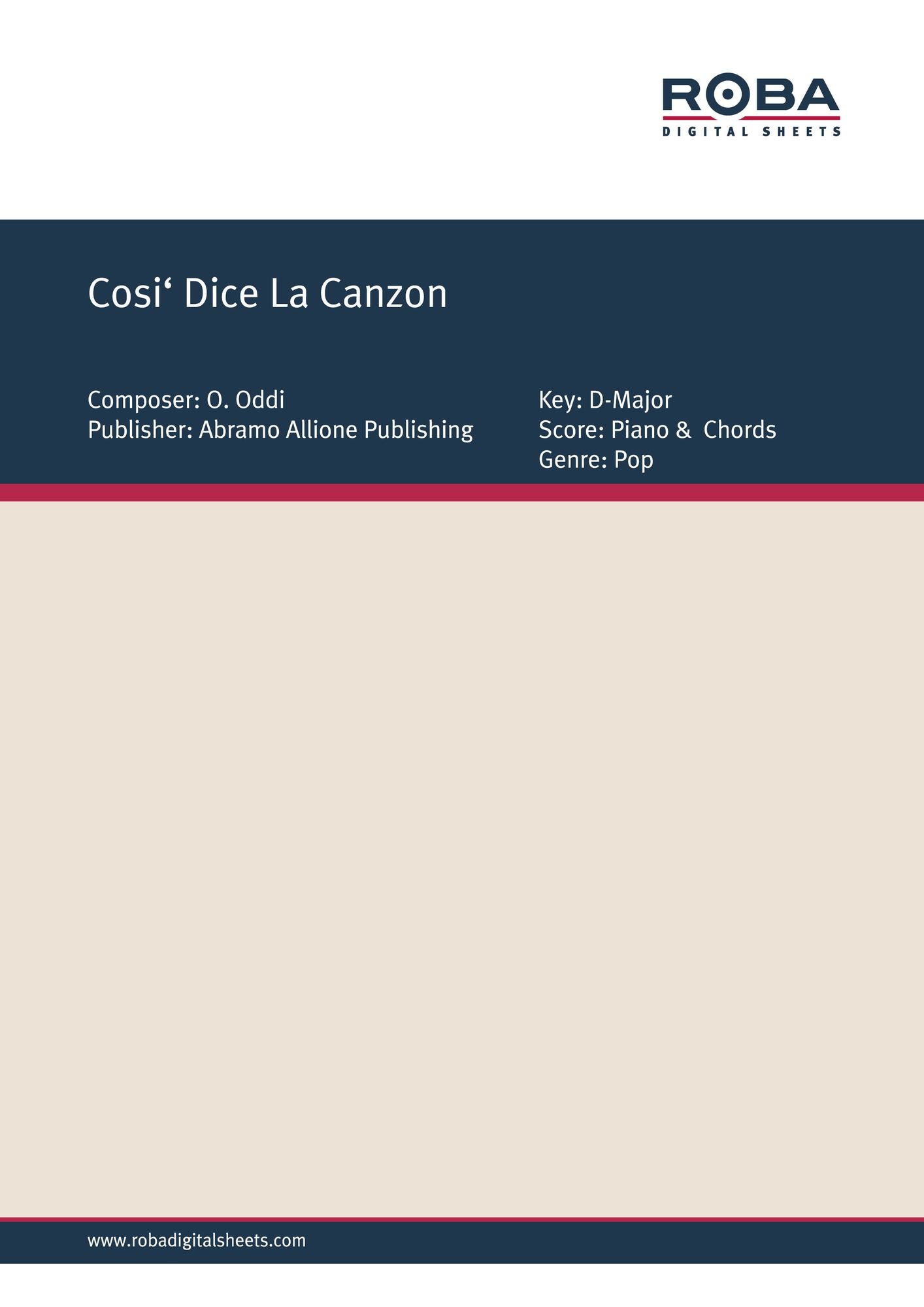 Cosi' Dice La Canzon: Single Songbook