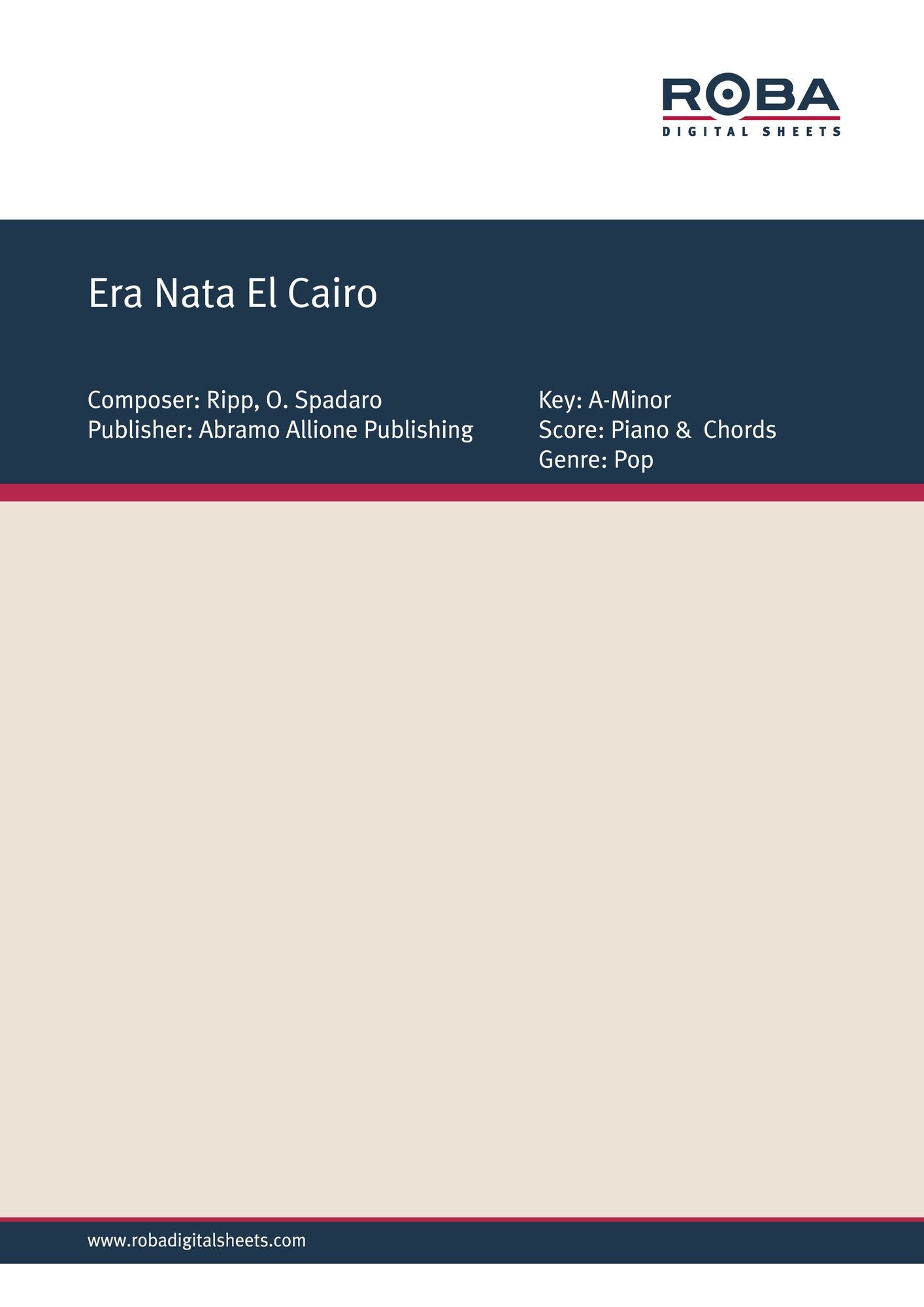 Era Nata El Cairo: Single Songbook