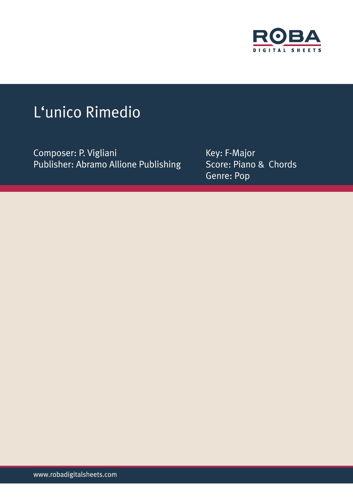 L'unico Rimedio: Single Songbook