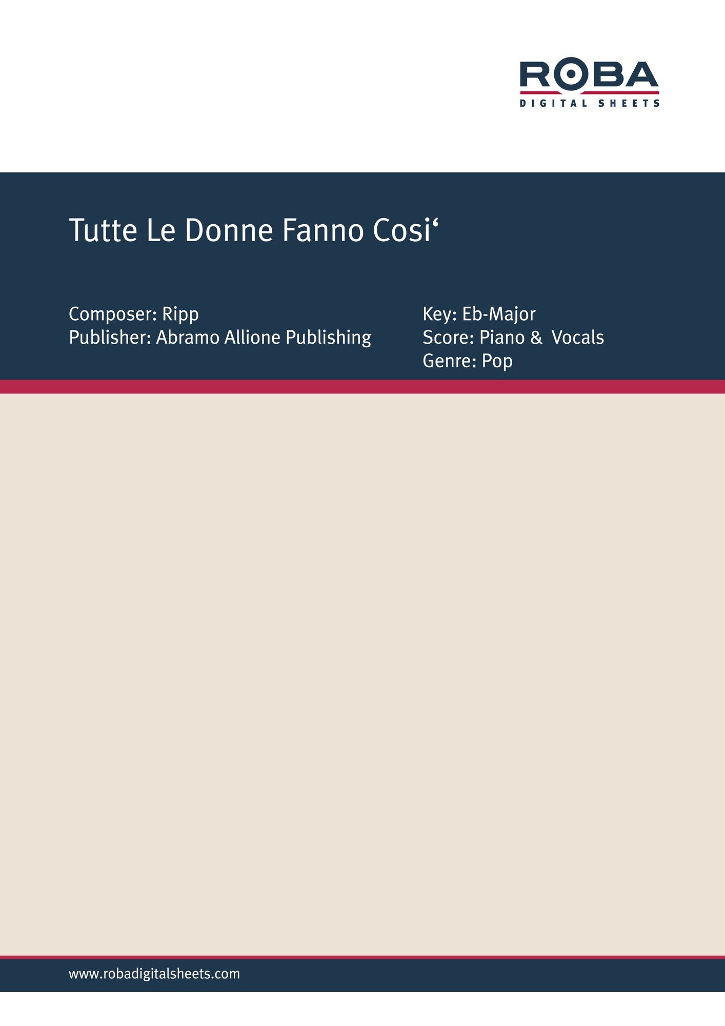 Tutte Le Donne Fanno Cosi': Single Songbook