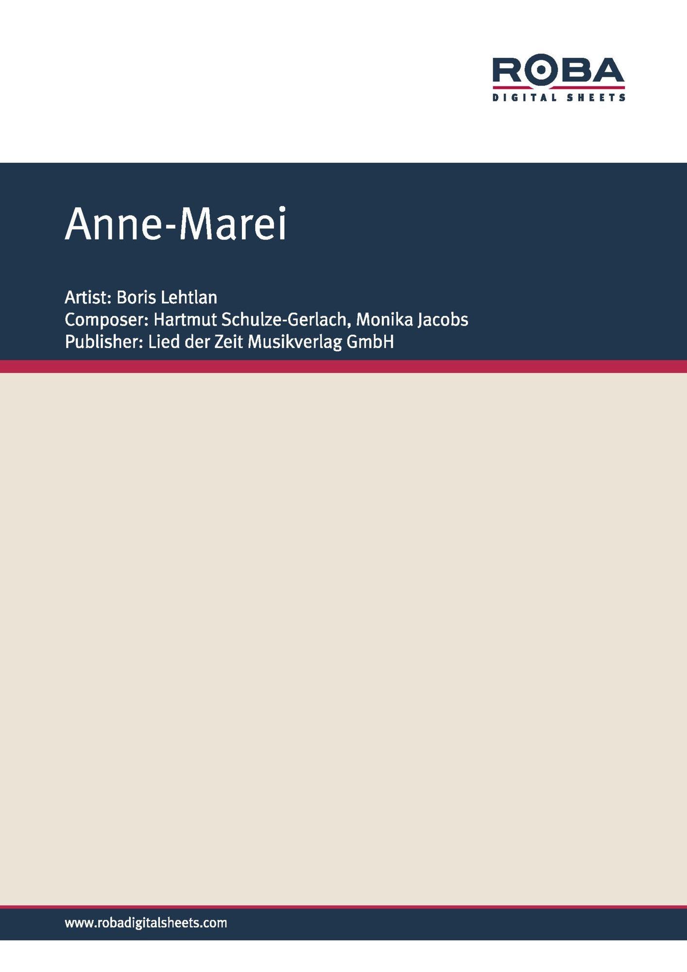Anne-Marei: Notenausgabe