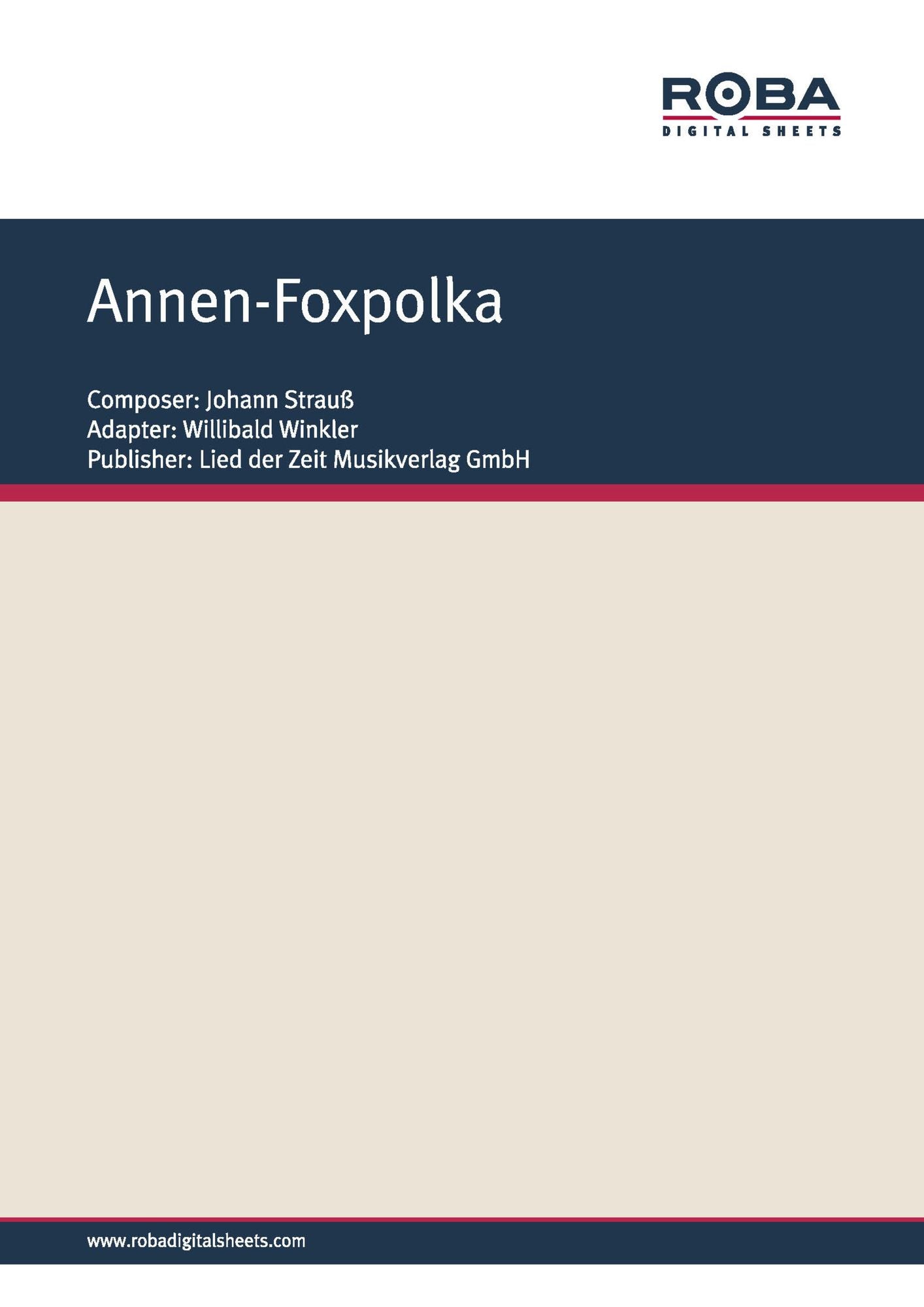 Annen-Foxpolka: Notenausgabe