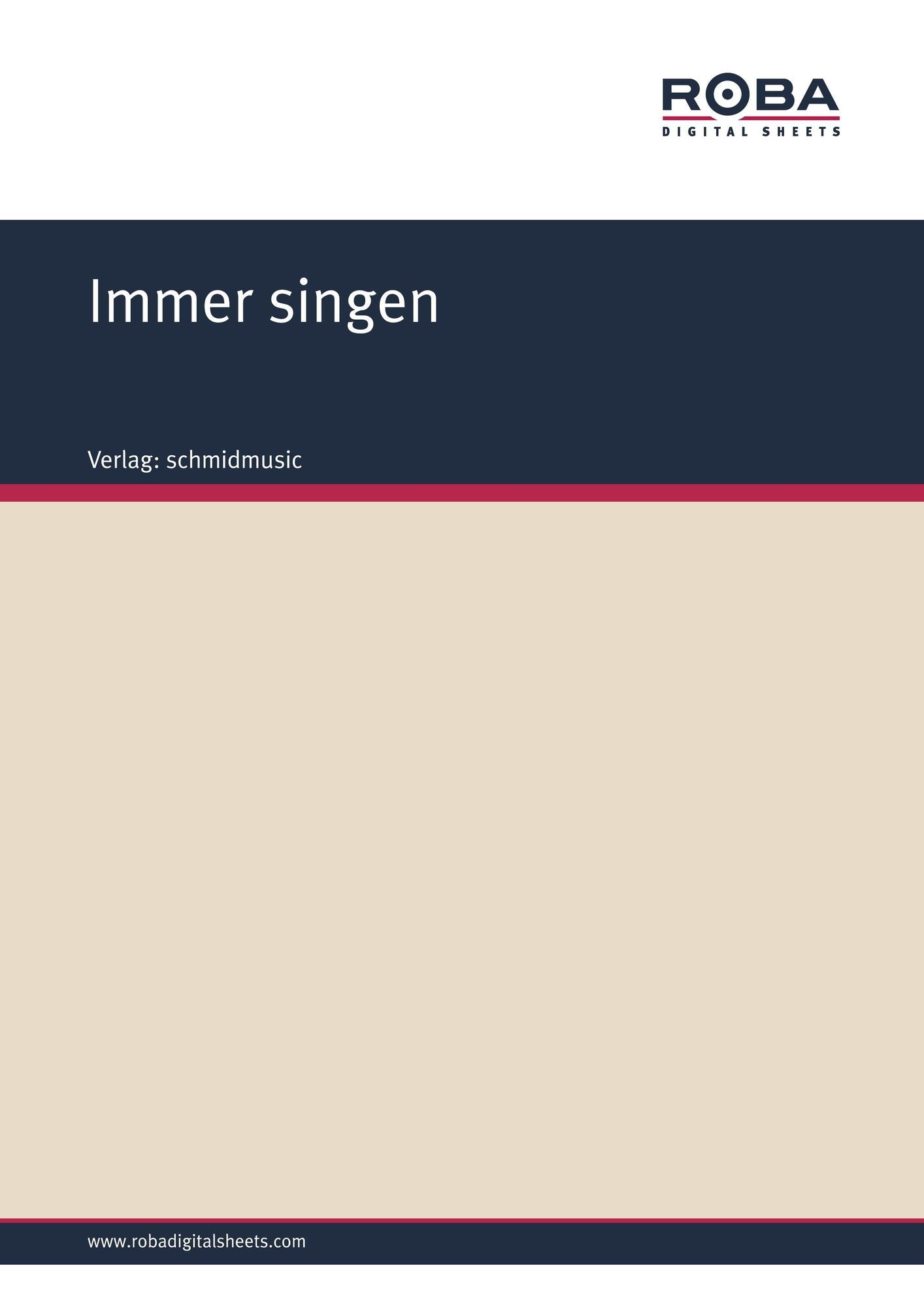 Immer singen: Kantate für Maennerchor