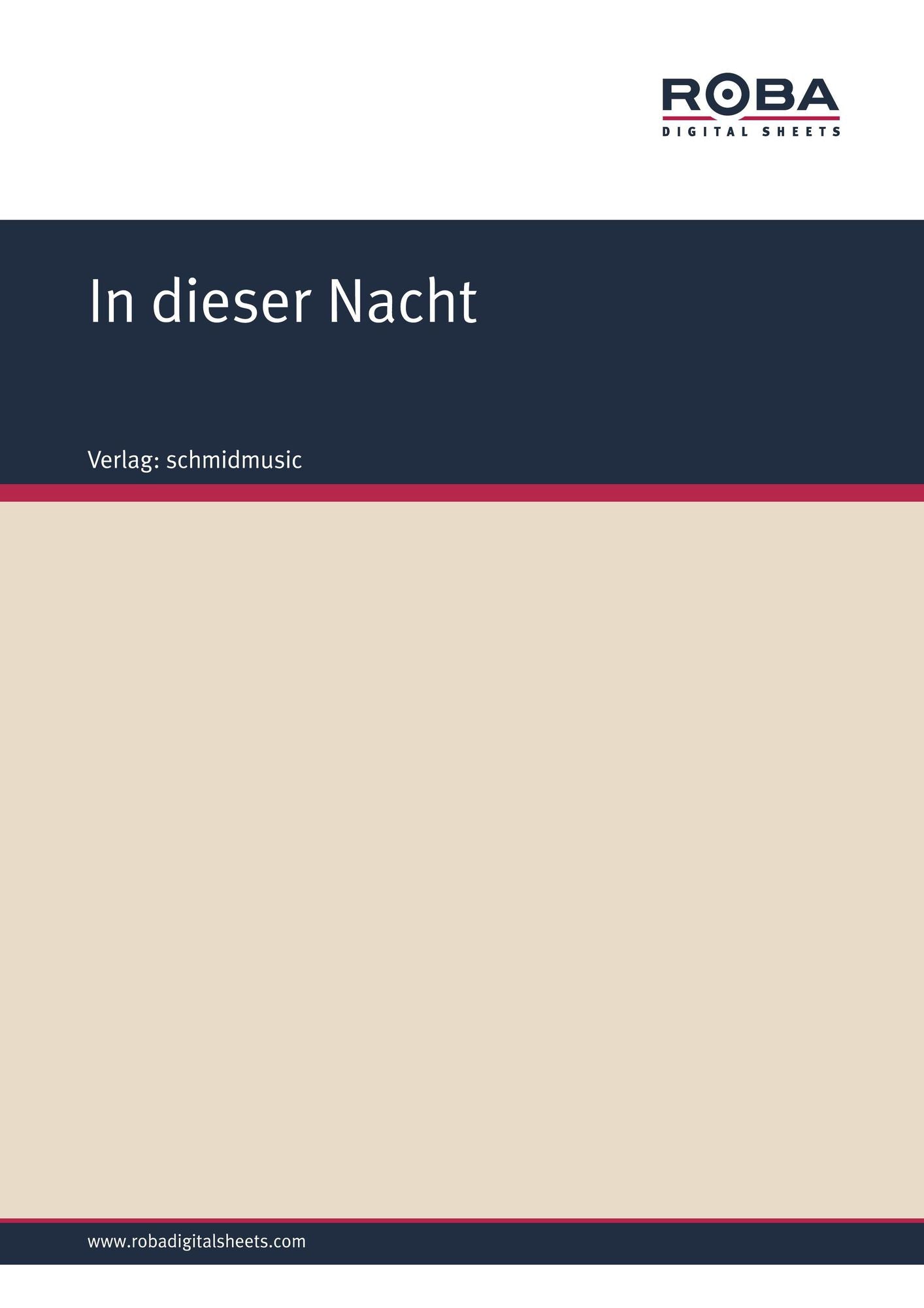 In dieser Nacht: Kantate für Tenorsolo, Oboe, Streicher, Orgel und Chor: Oboe