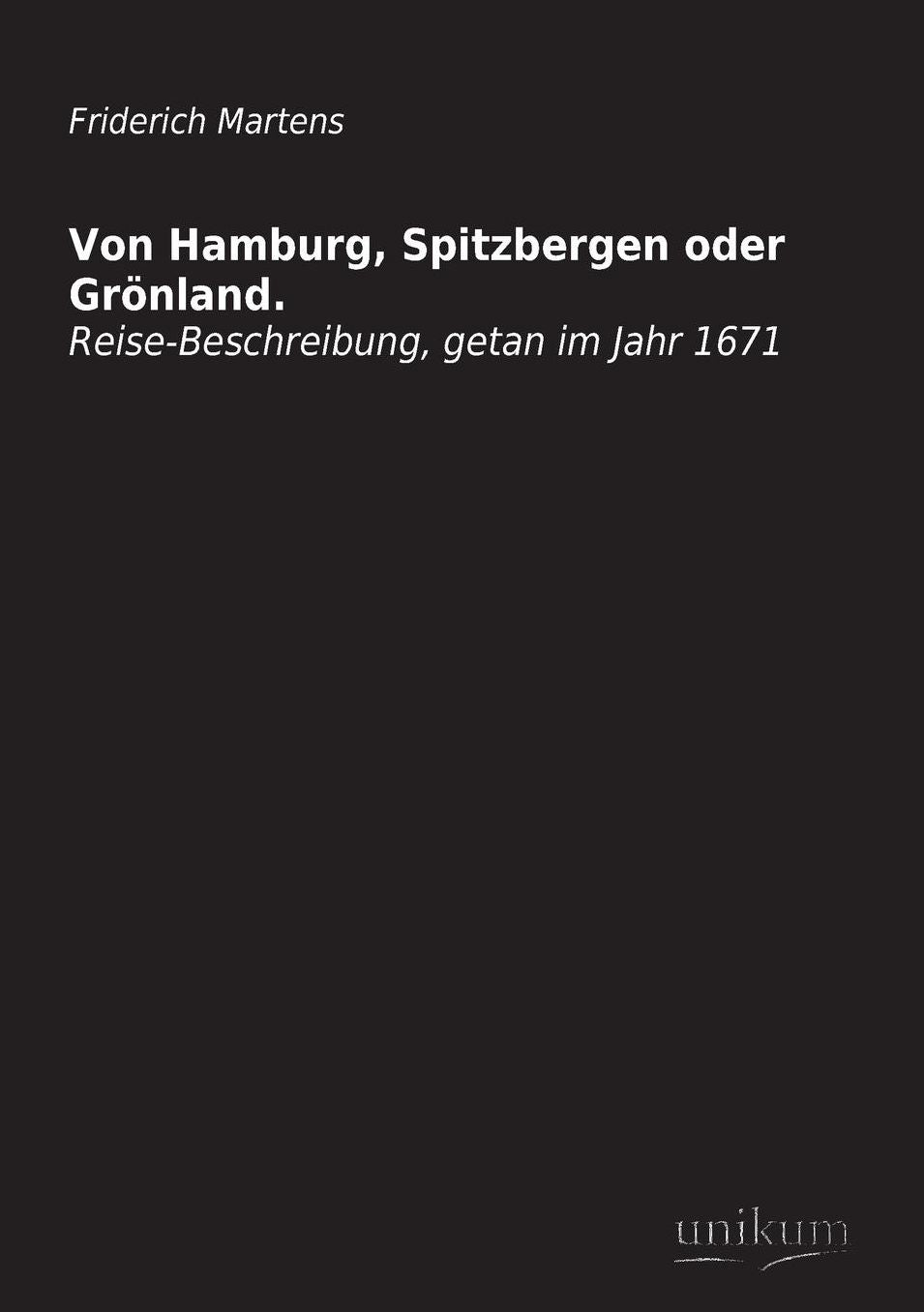 Von Hamburg, Spitzbergen Oder Gronland.
