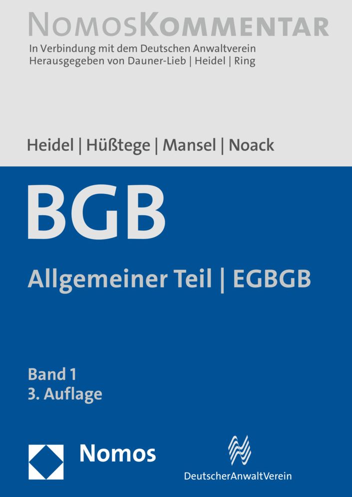 Burgerliches Gesetzbuch: Allgemeiner Teil - EGBGB: Band 1