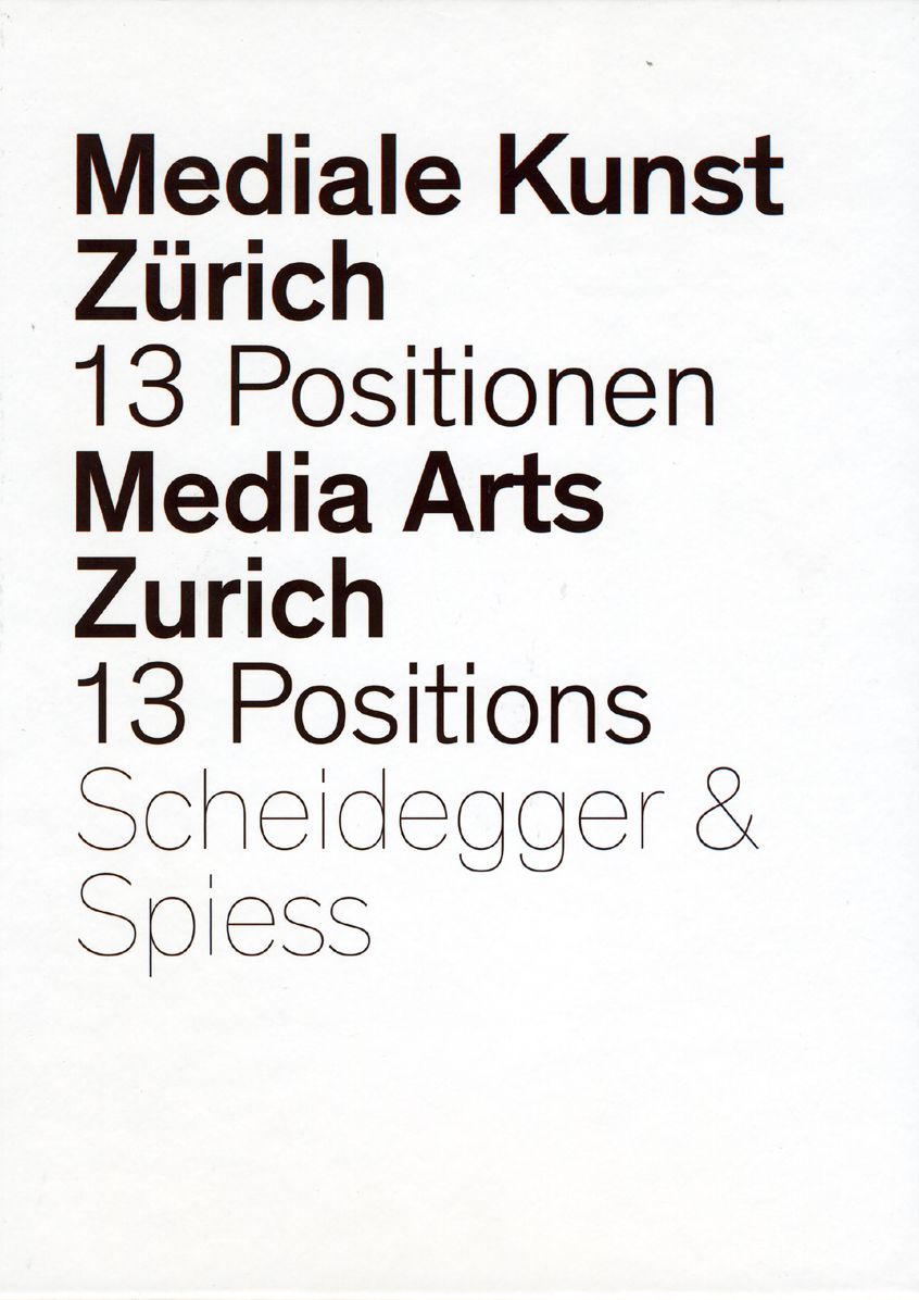Media Arts Zurich: 13 Positions from the Department of New Media