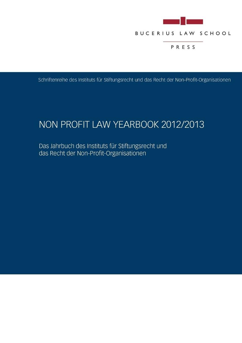 Non Profit Law Yearbook 2012/2013