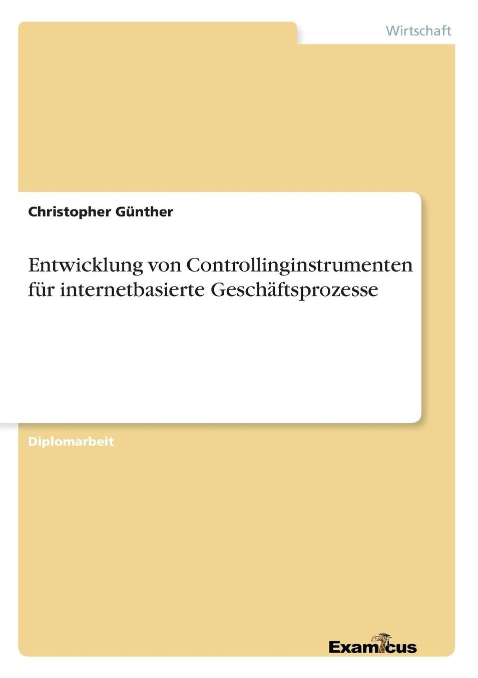 Entwicklung von Controllinginstrumenten für internetbasierte Geschäftsprozesse