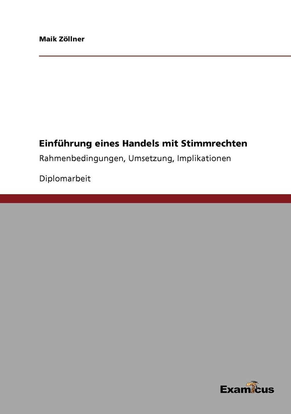 Einführung eines Handels mit Stimmrechten