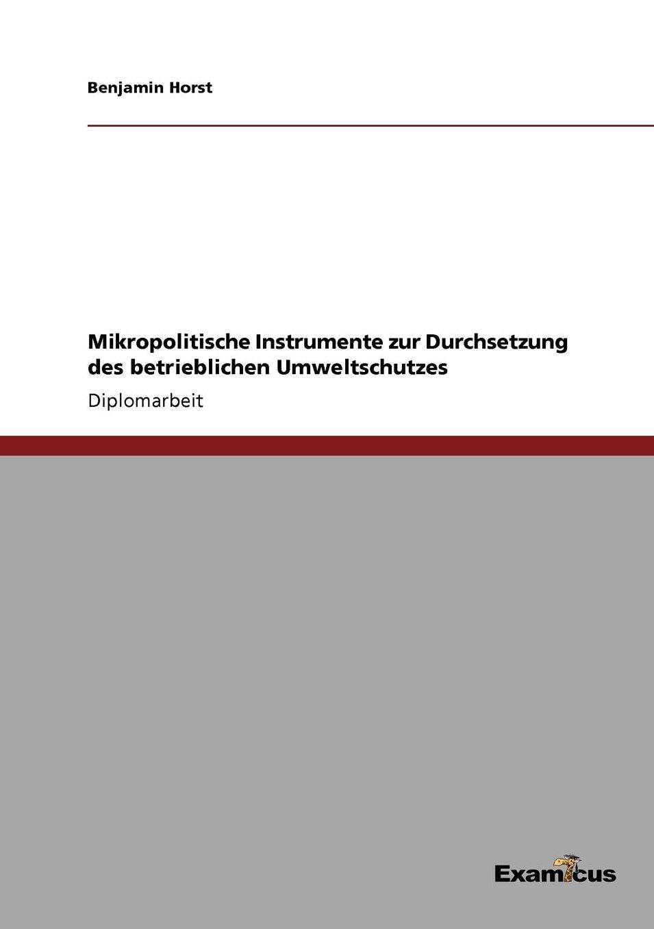 Mikropolitische Instrumente zur Durchsetzung des betrieblichen Umweltschutzes