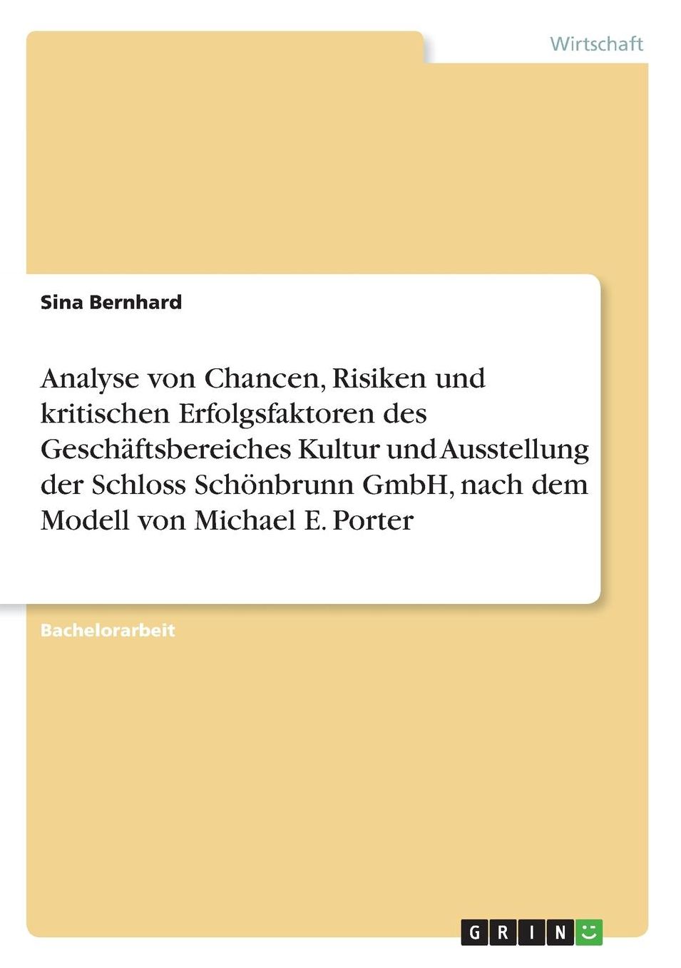 Analyse von Chancen, Risiken und kritischen Erfolgsfaktoren des Geschäftsbereiches Kultur und Ausstellung der Schloss Schönbrunn GmbH, nach dem Modell von Michael E. Porter