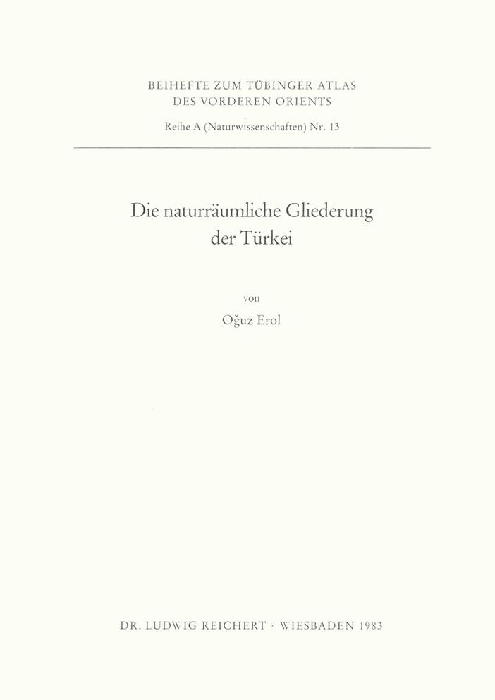 Die naturraumliche Gliederung der Turkei
