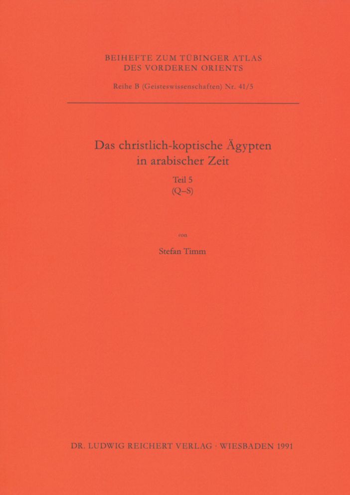 Das Christlich-Koptische Agypten in Arabischer Zeit (Teil 5: Q-S): Eine Sammlung Christlicher Statten in Agypten in Arabischre Zeit, Unte