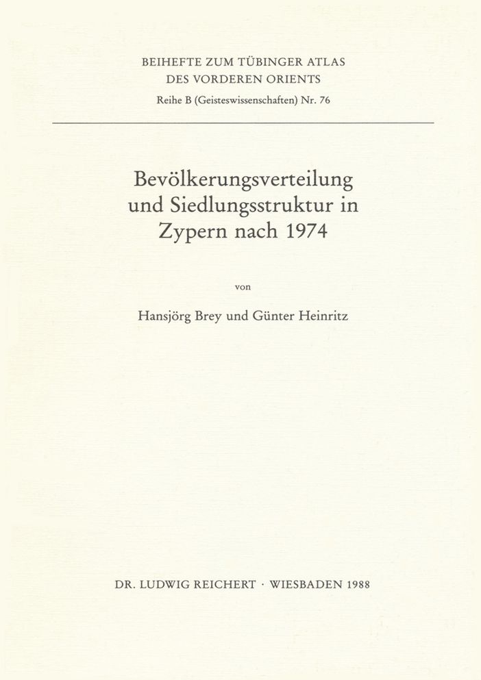 Bevolkerungsverteilung und Siedlungsstruktur in Zypern nach 1974
