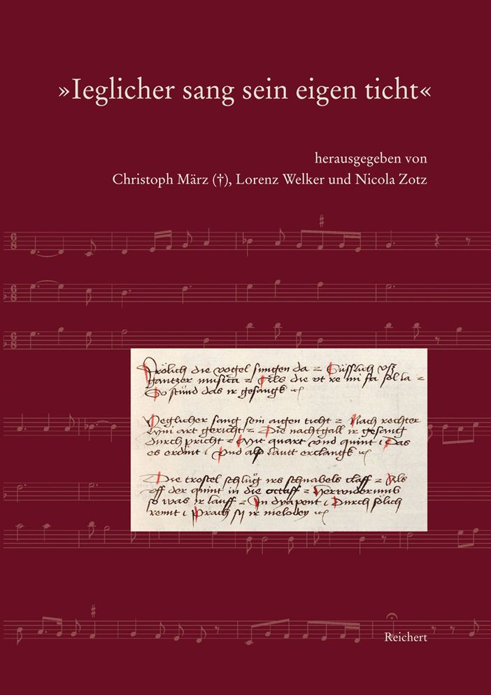 Jeglicher sang sein eigen ticht: Germanistisch und musikwissenschaftliche Beitrage zum deutschen Lied im Spatmittelalter