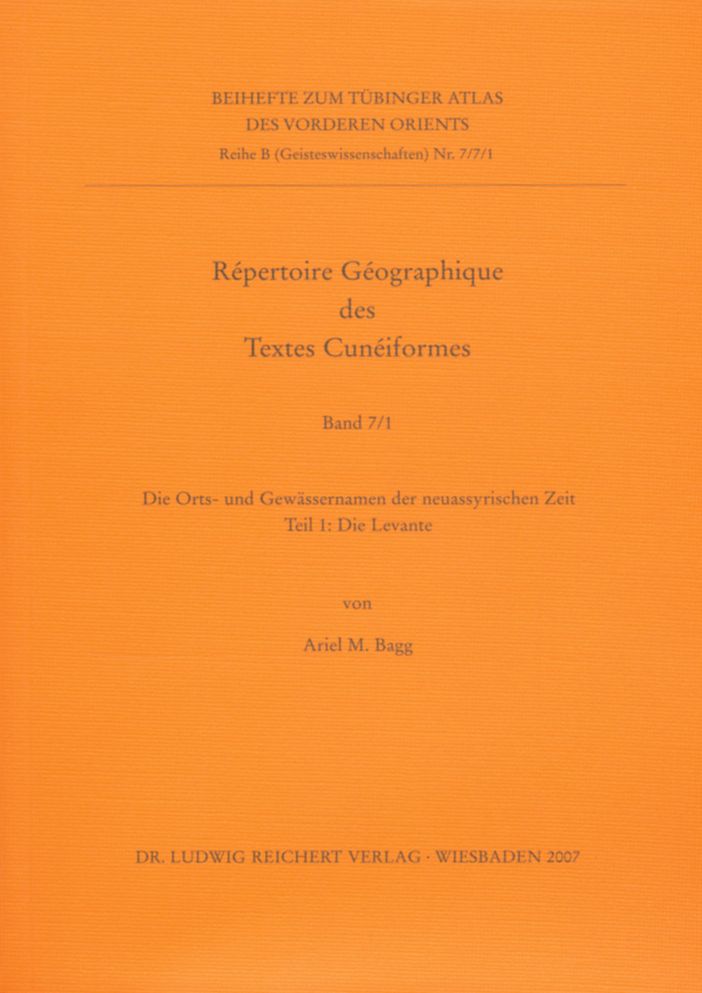 Tavo B 7/7: Die Orts- und Gewassernamen der neuassyrischen Zeit