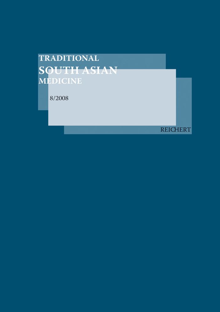 Traditional South Asian Medicine, Volume 8