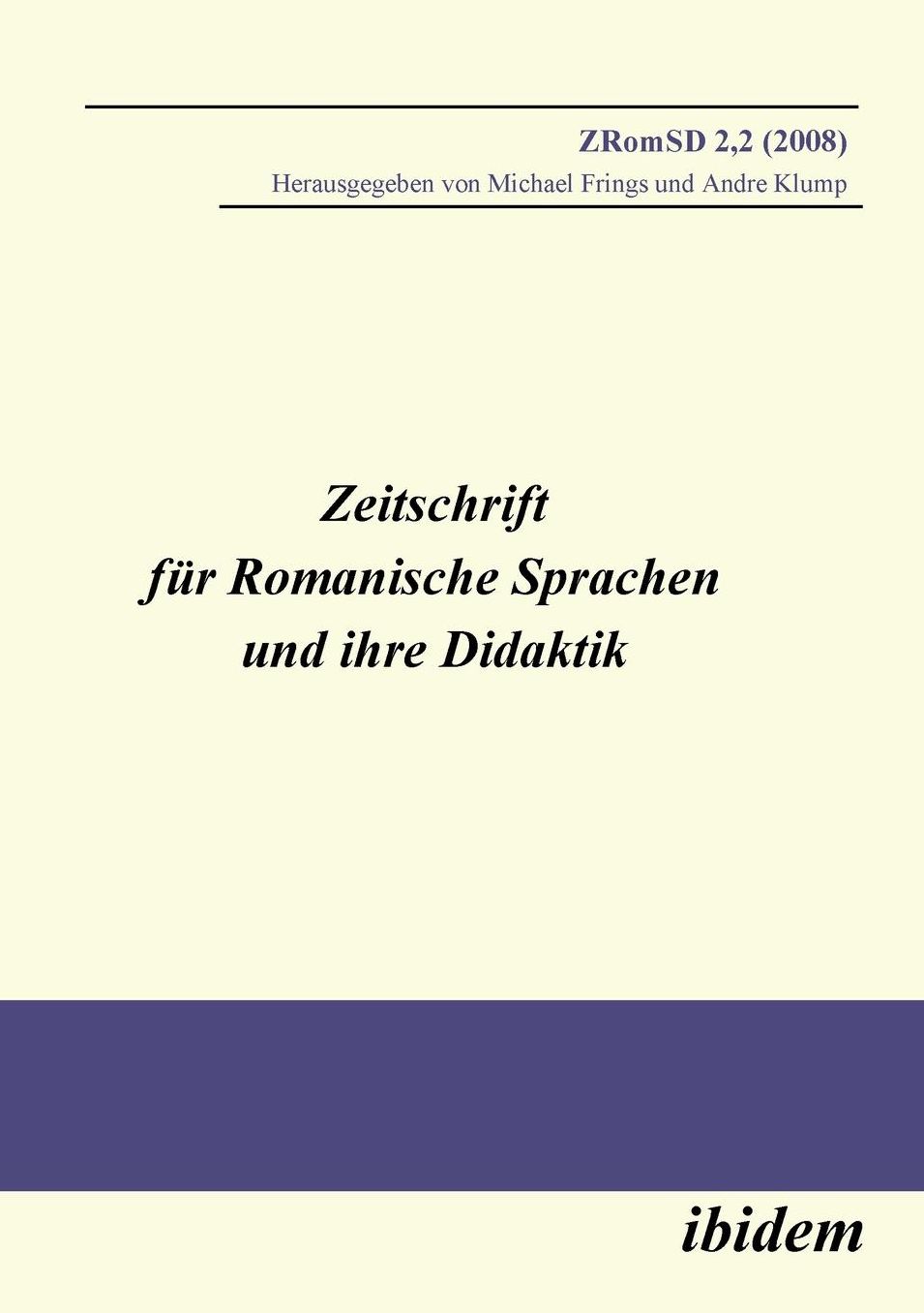 Zeitschrift Für Romanische Sprachen und Ihre Didaktik: Heft 2. 2