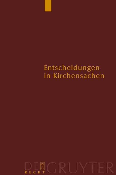 Entscheidungen in Kirchensachen Seit 1946