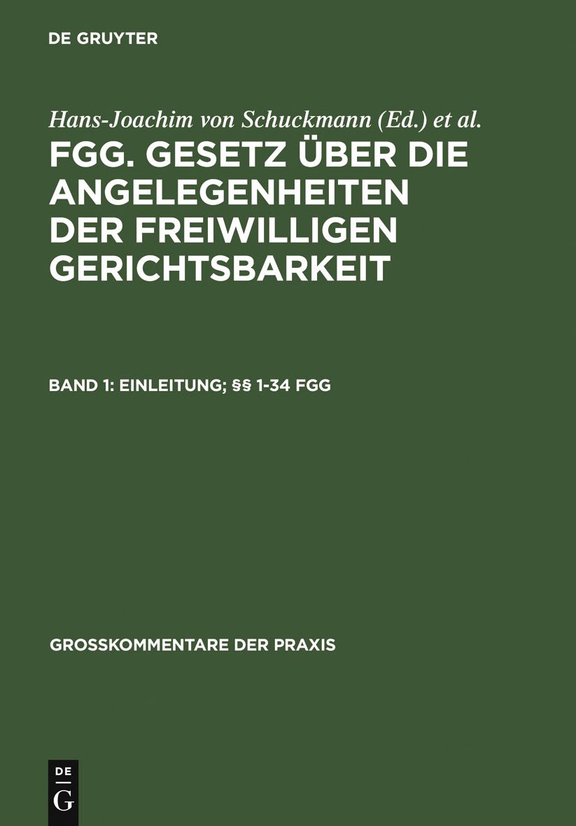 Einleitung; §§ 1-34 FGG