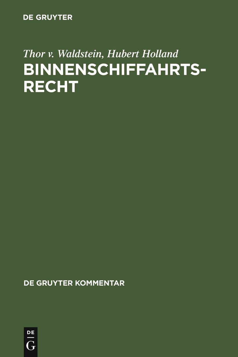 Binnenschiffahrtsrecht: Kommentar
