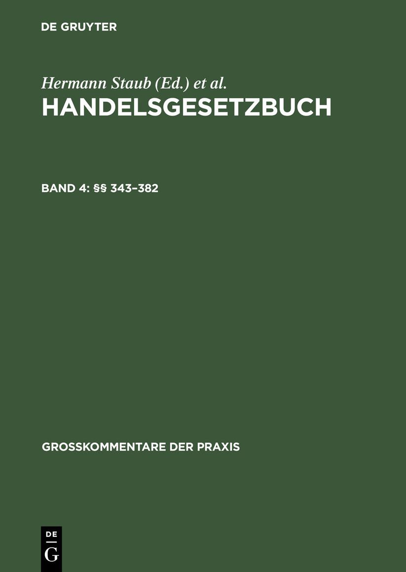 Handelsgesetzbuch: 343-382