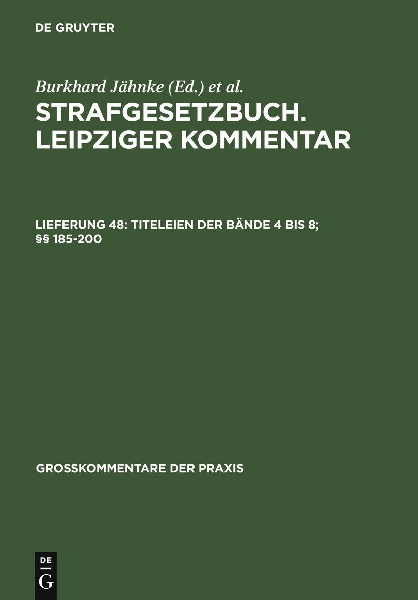 Titeleien der Bande 4 bis 8; 185-200