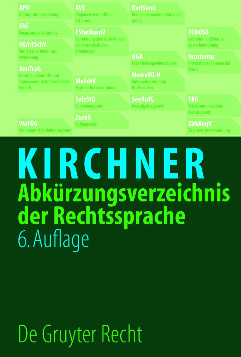 Abkurzungsverzeichnis der Rechtssprache