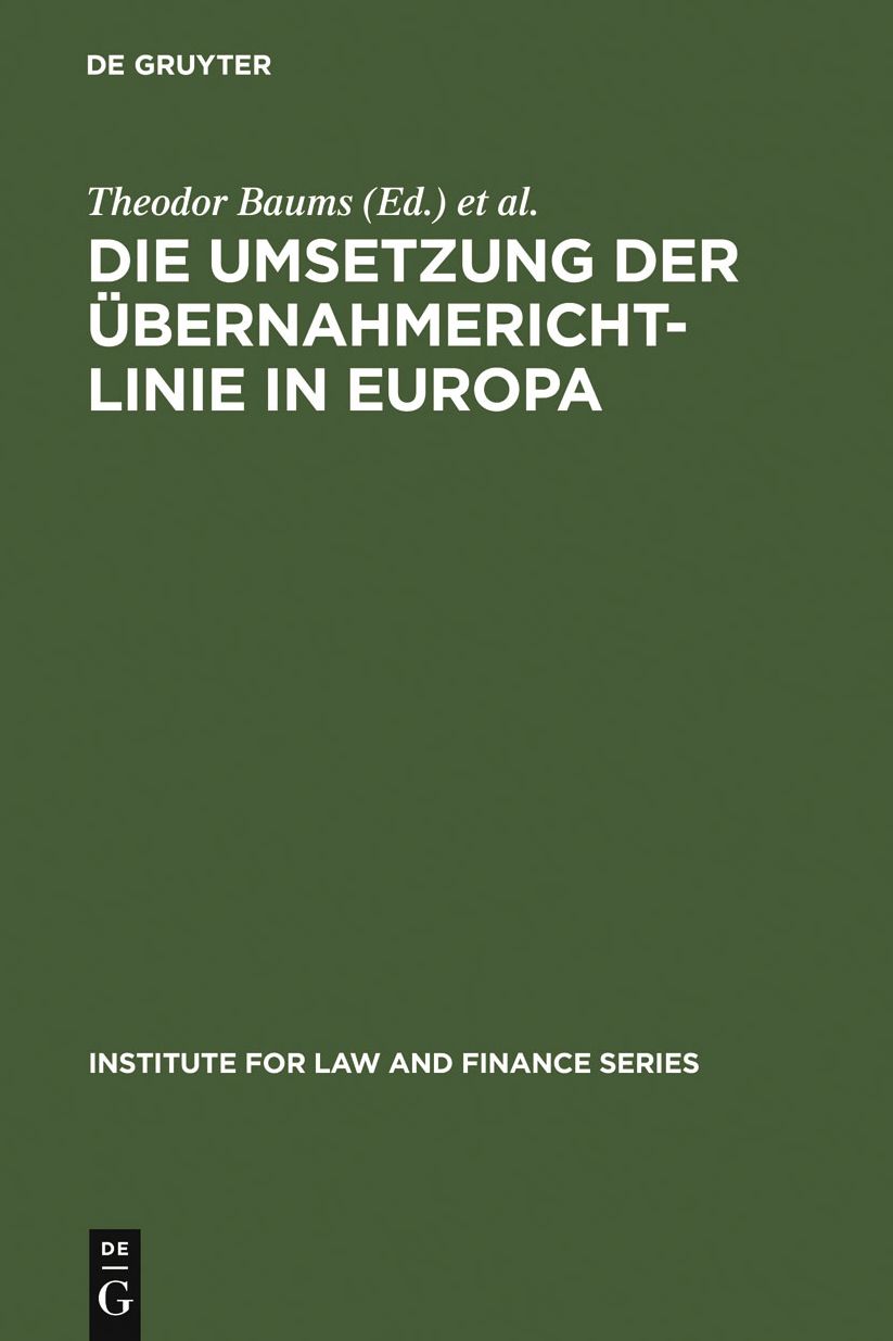 Die Umsetzung der Ubernahmerichtlinie in Europa