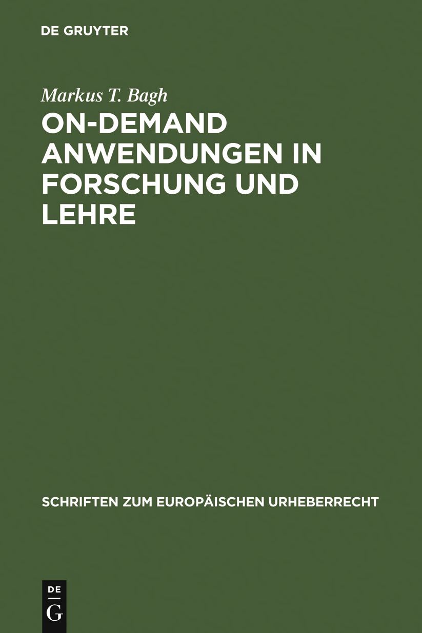On-demand Anwendungen in Forschung und Lehre: Die offentliche Zuganglichmachung fur Unterricht und Forschung im Rechtsvergleich zwischen Schweden und Deutschland