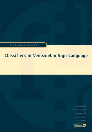 Classifiers in Venezuelan Sign Language