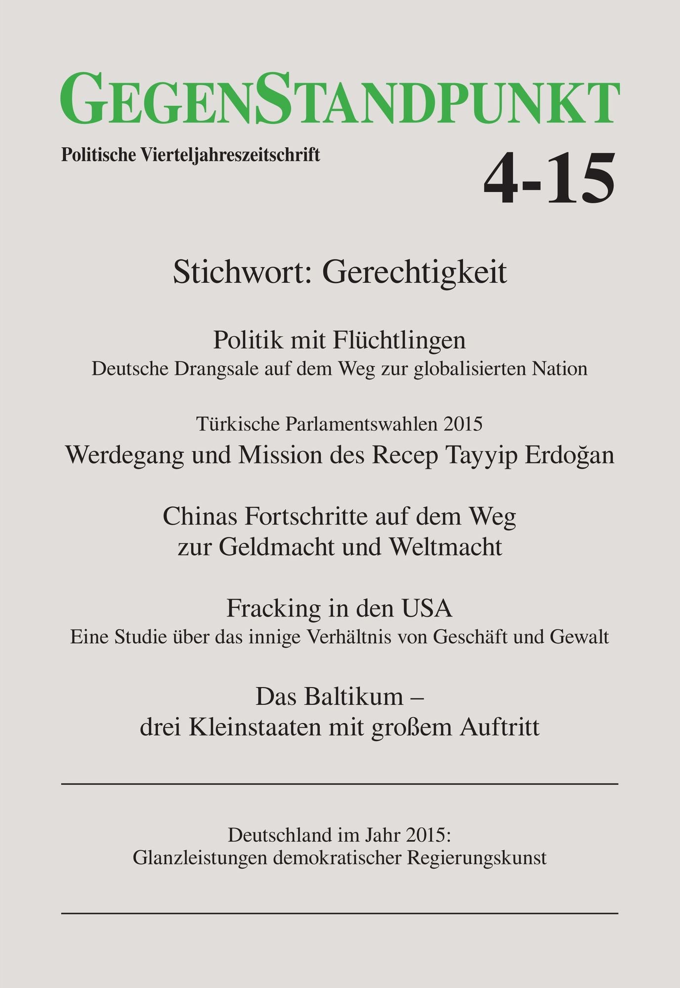 GegenStandpunkt 4-15: Politische Vierteljahreszeitschrift