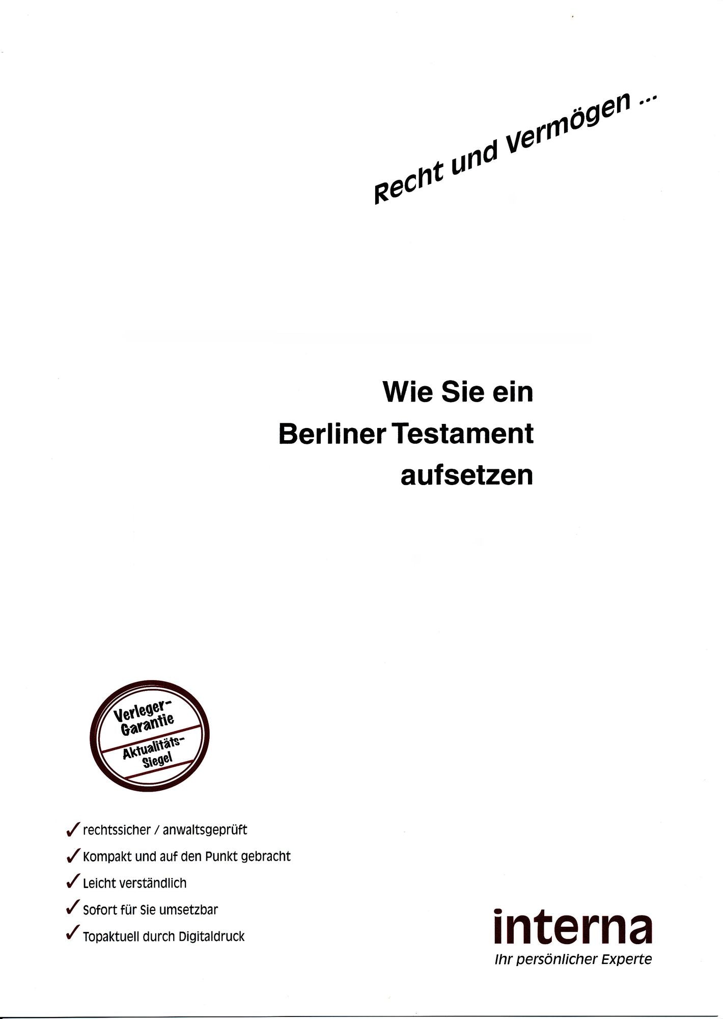 Wie Sie ein Berliner Testament aufsetzen