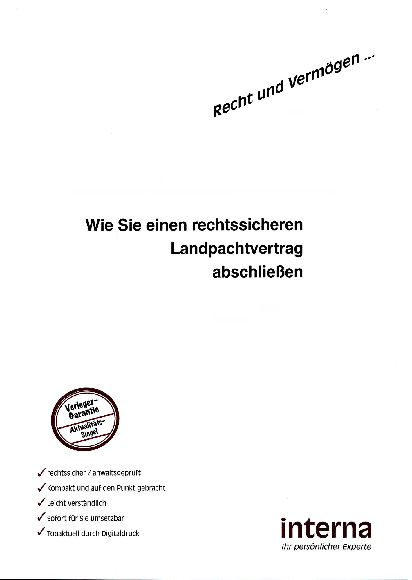 Wie Sie einen rechtssicheren Landpachtvertrag abschließen