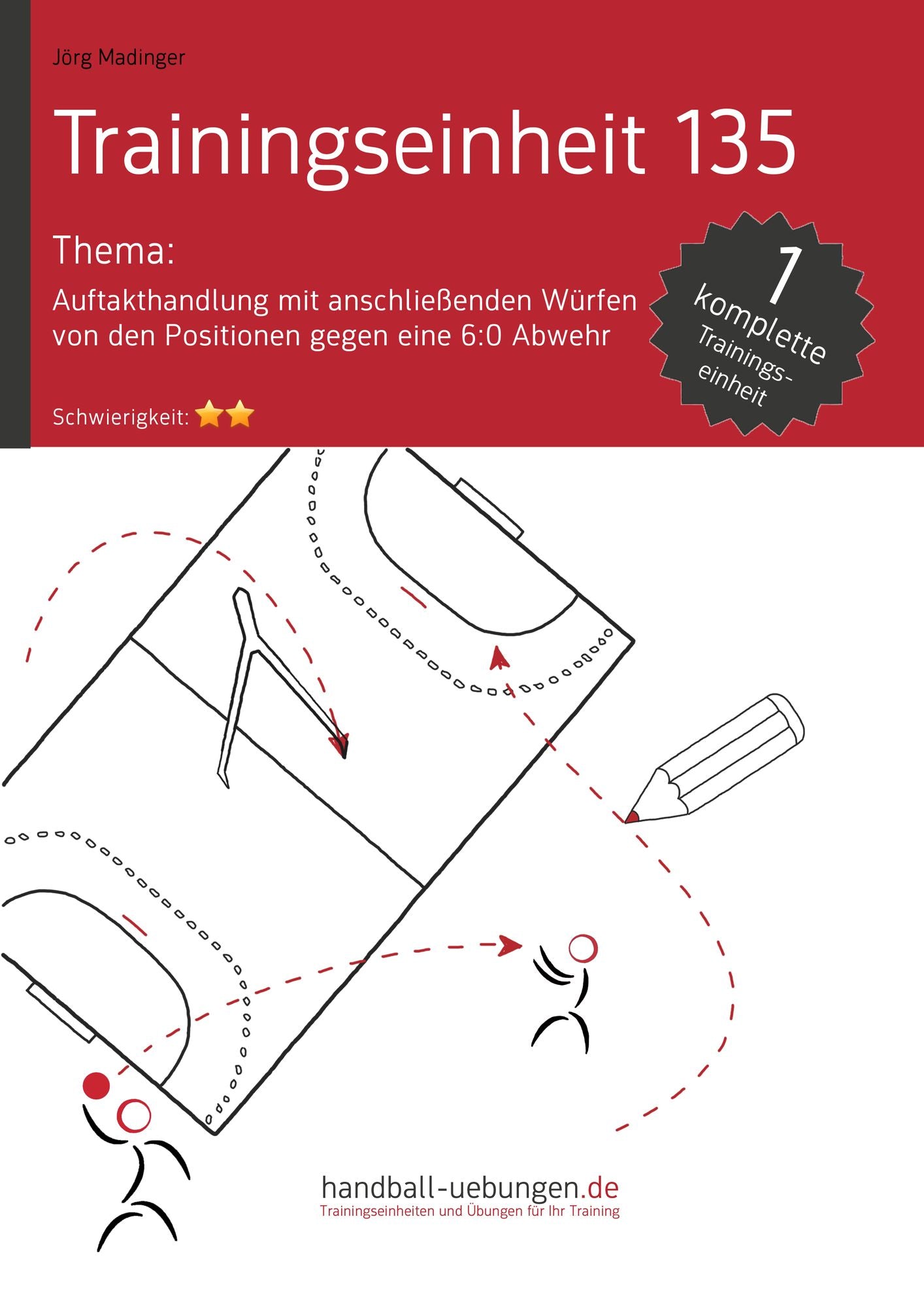 Auftakthandlung mit anschließenden Würfen von den Positionen gegen eine 6:0 Abwehr (TE 135): Handball Fachliteratur