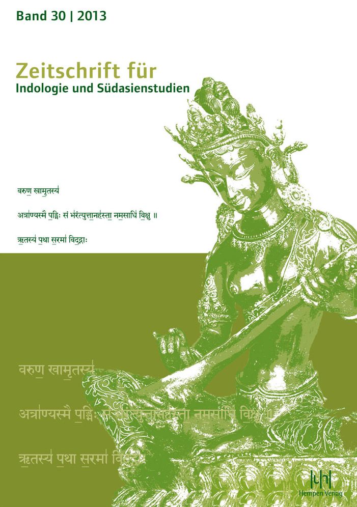 Zeitschrift fur Indologie und Sudasienstudien: Band 30/2013