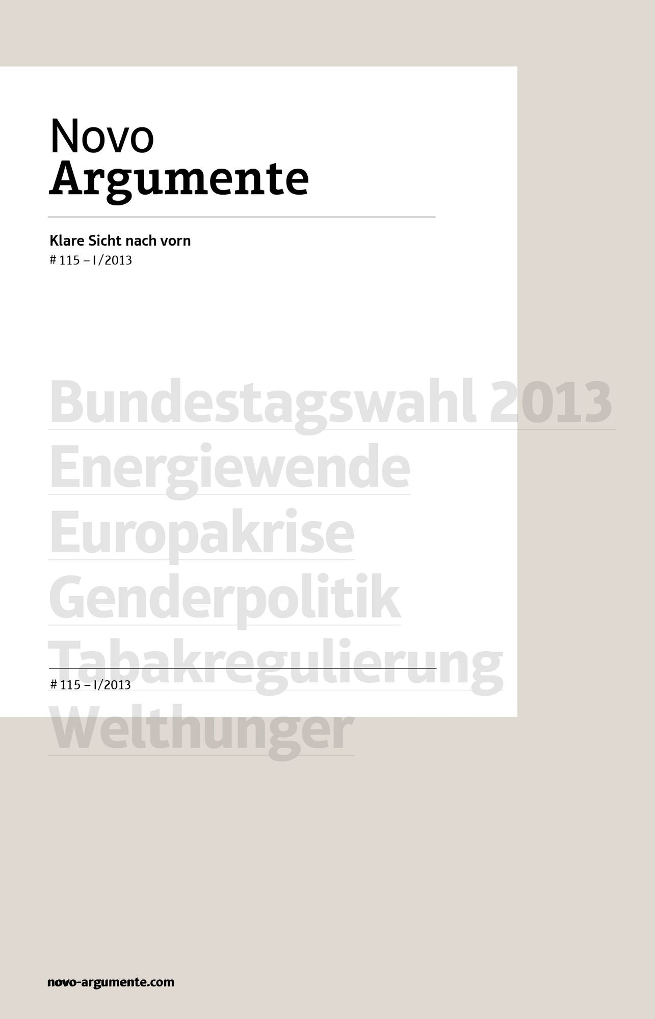 NovoArgumente: #115 - 1/2013