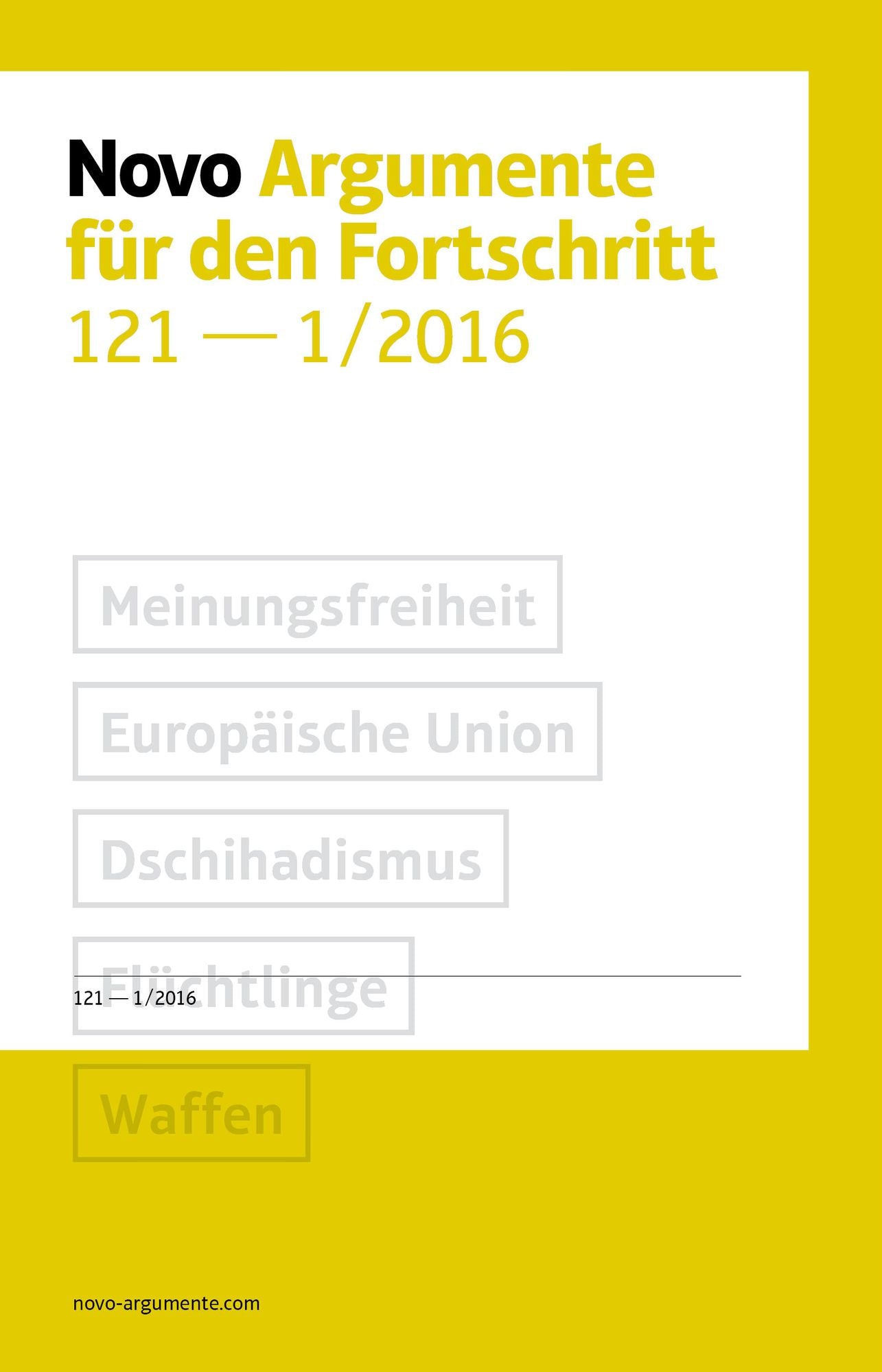 Novo - Argumente für den Fortschritt: #121 (1/2016)