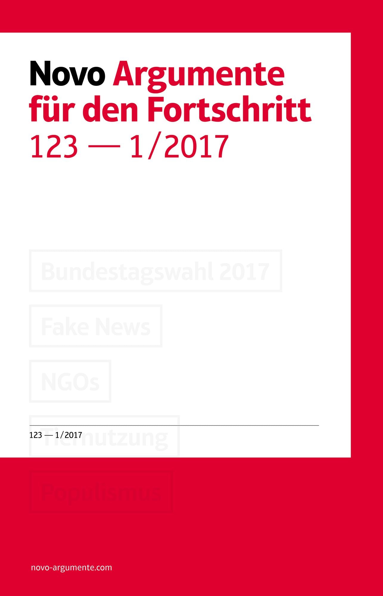 Novo - Argumente für den Fortschritt: #123 (1/2017)