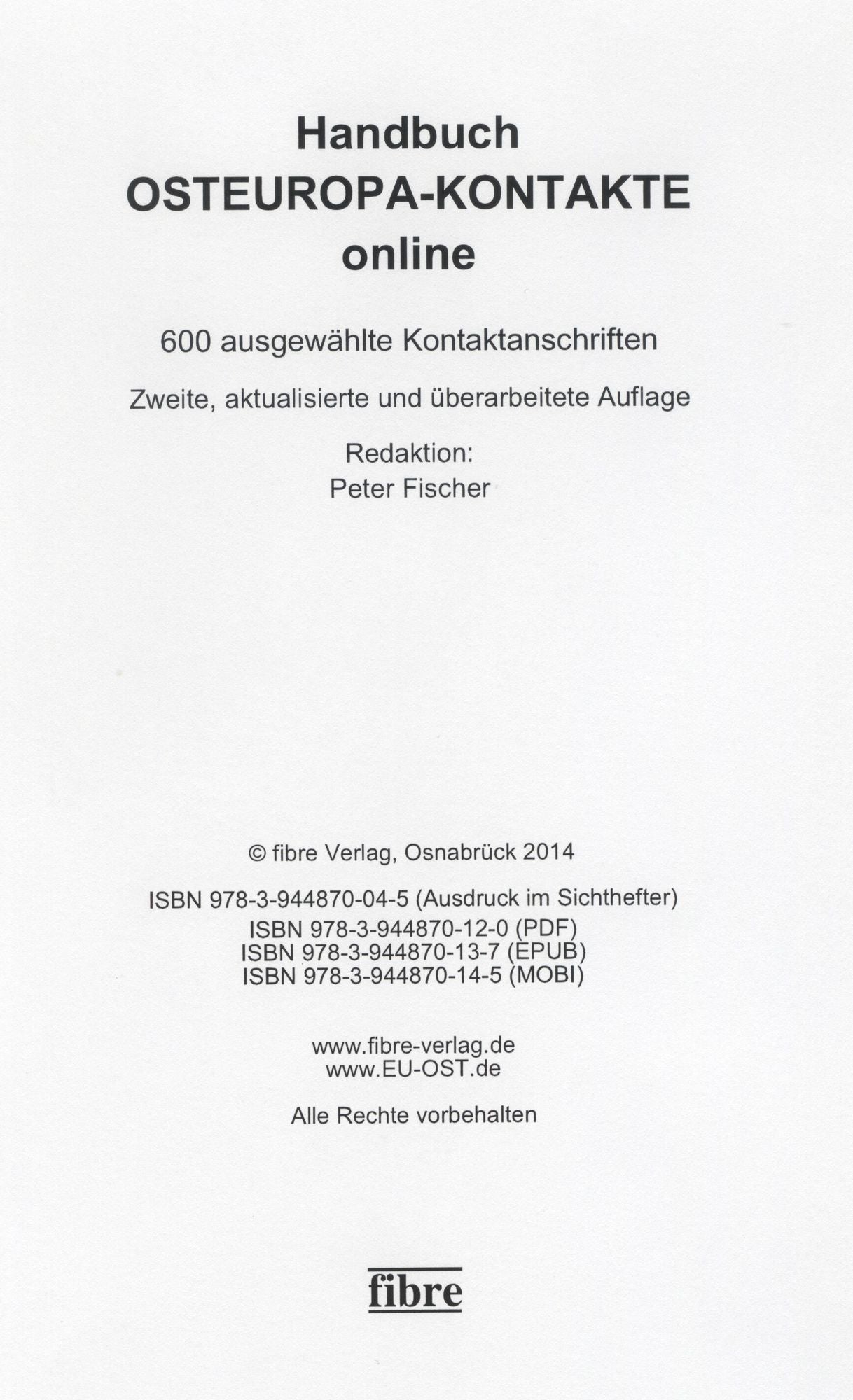 Handbuch OSTEUROPA-KONTAKTE online: 600 ausgewählte Kontaktanschriften