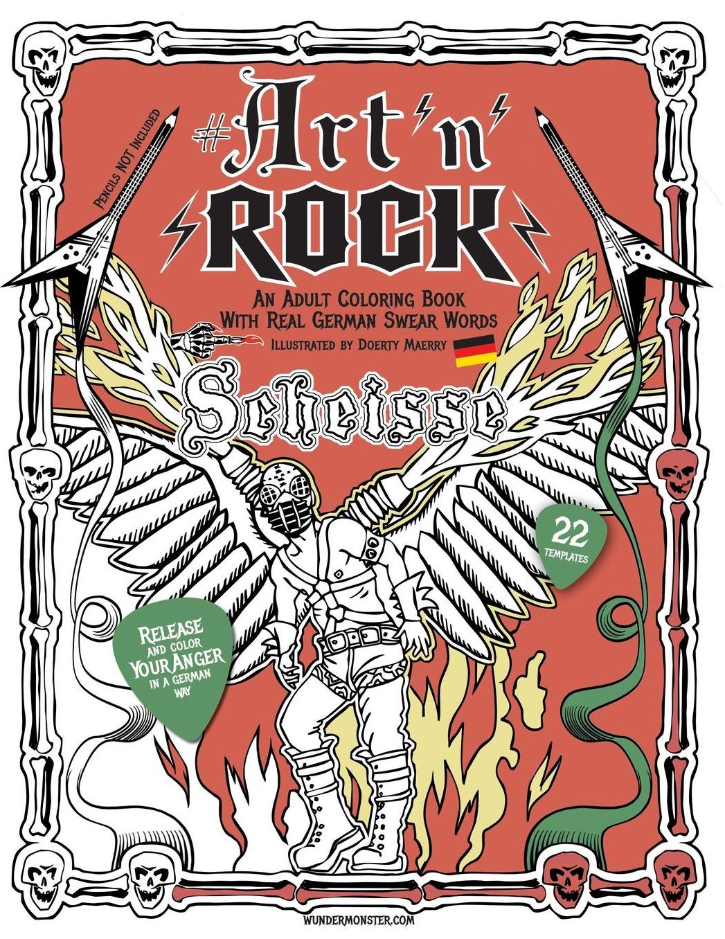 Art'n'rock - An Adult Coloring Book with Real German Swear Words: Release Your Anger in a German Way